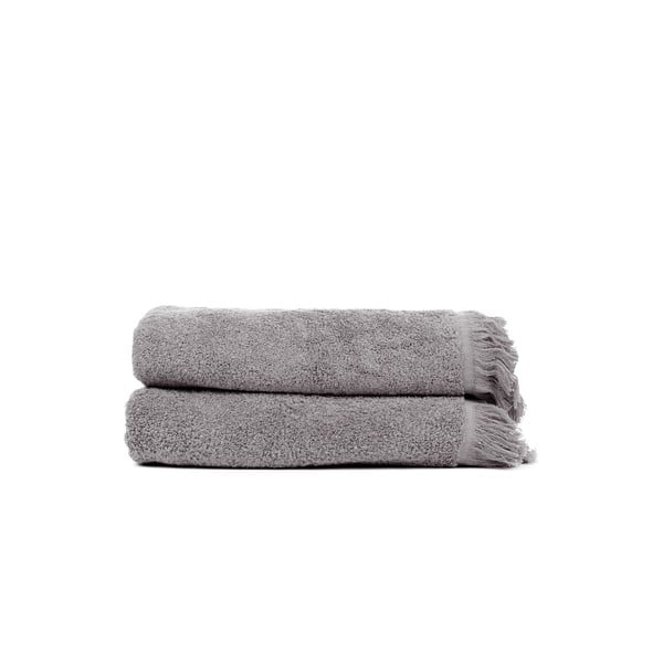 Sada 2 sivých bavlnených uterákov Casa Di Bassi Soft, 50 x 90 cm
