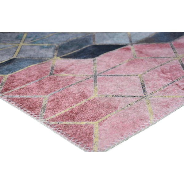 Svetloružový/svetlosivý umývateľný koberec 80x150 cm - Vitaus-image-2