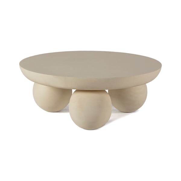 Béžový okrúhly konferenčný stolík z mangového dreva ø 90 cm Ailen – MOME-image-2