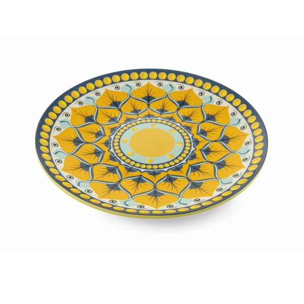 Žltý guľatý servírovací tanier z dolomitu Villa d´Este Sicilia