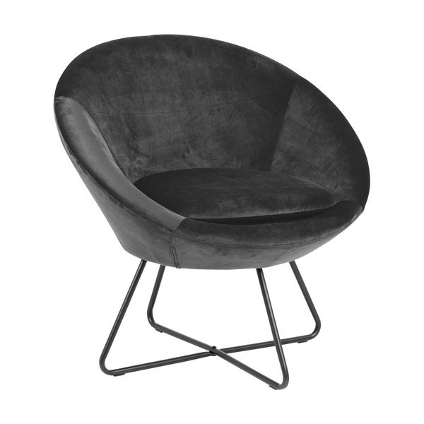 Sivé zamatové kreslo Actona Center