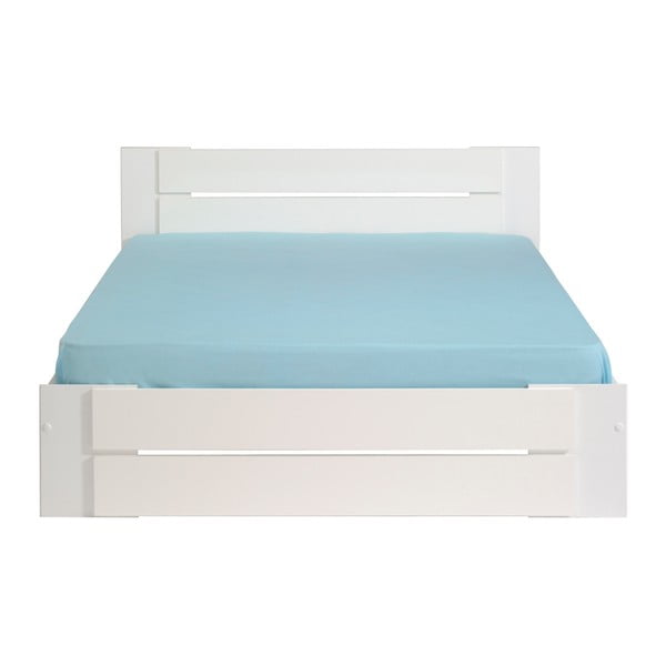 Biela dvojlôžková posteľ Parisot Arlette, 140 × 190 cm