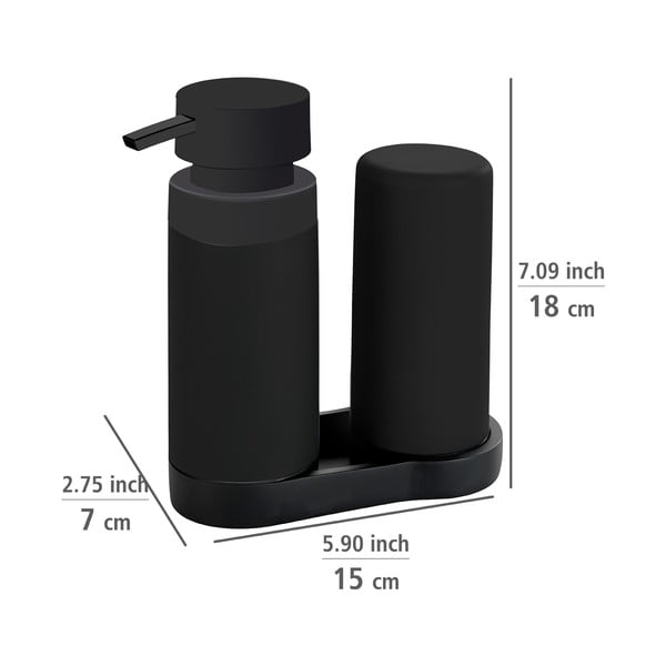 Čierny stojan s dávkovačom na umývacie prostriedky Wenko Easy Squeez-e-image-3