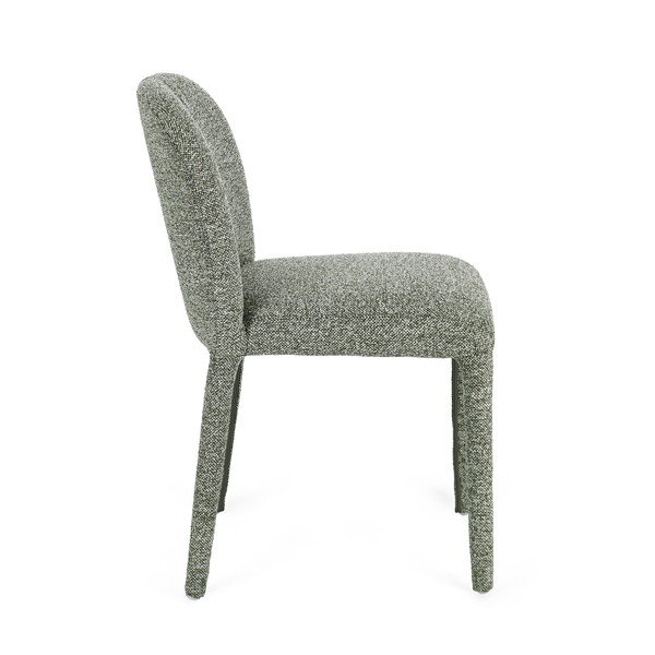 Zelená jedálenská stolička z materiálu bouclé Antara – Bizzotto-image-3