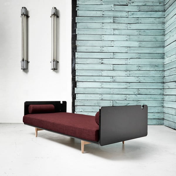 Variabilná pohovka Karup Deva Black/Raw Oak/Passion Red-image-1