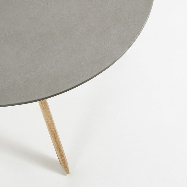 Jedálenský stôl so svetlosivou doskou Kave Home Glow, ⌀ 120 cm-image-1