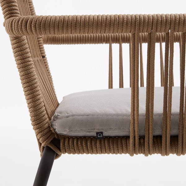 Záhradné kreslo s oceľovou konštrukciou a povrazovým výpletom Kave Home Samt-image-1