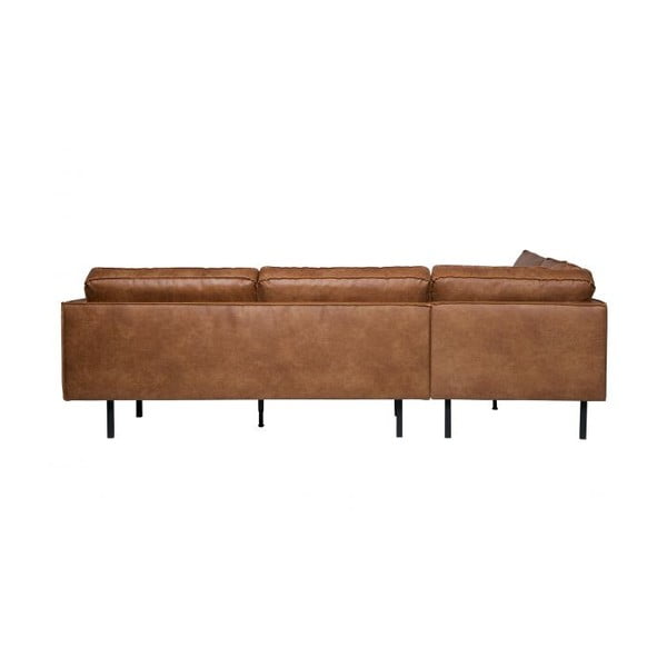 Hnedá rohová pohovka z imitácie kože (ľavý roh/do L) Rodeo – WOOOD-image-4