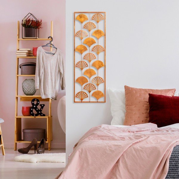 Kovová nástenná dekorácia 32x90 cm Gingko – Wallity-image-3