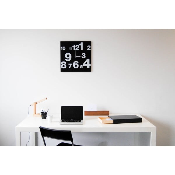 Nástenné hodiny dESIGNoBJECT.it Number Line Black, 50 x 50 cm-image-3