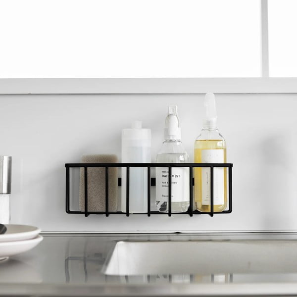 Čierny kovový stojan na umývacie prostriedky bez vŕtania Film Hook – YAMAZAKI-image-2