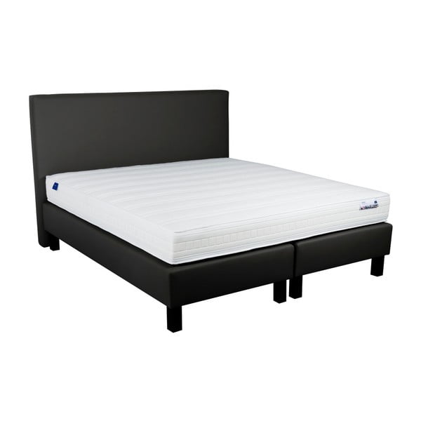Čierna boxspring posteľ Revor Domino, 200 × 140 cm