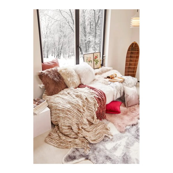 Béžový vankúš Tiseco Home Studio Sheepskin, 45 x 45 cm-image-1