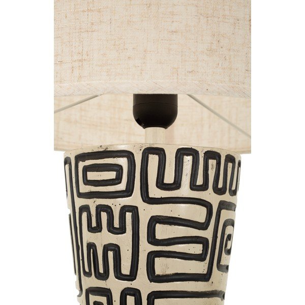 Čierna/krémovobiela stojacia lampa s textilným tienidlom (výška  145 cm) Nairobi – Mauro Ferretti-image-3