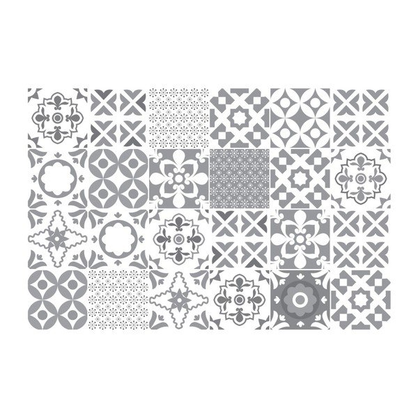 Sada 24 nástenných samolepiek Ambiance Wall Decal Tiles Azulejos Badgio, 10 × 10 cm-image-1