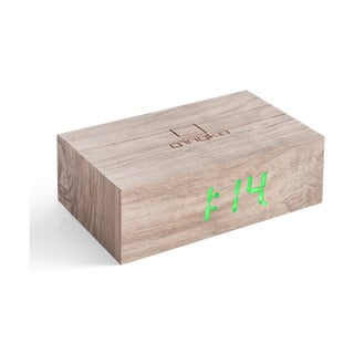 Sivý drevený LED budík Gingko Flip Click