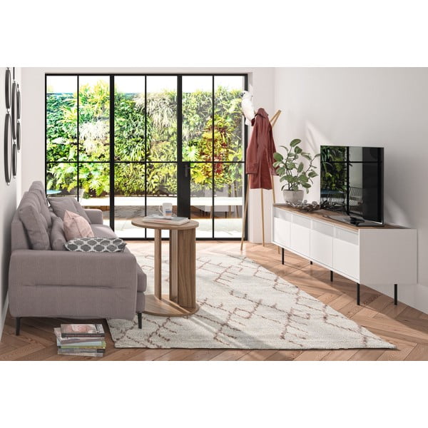 Okrúhly konferenčný stolík s doskou v dekore orechového dreva ø 50 cm Nora - TemaHome-image-4