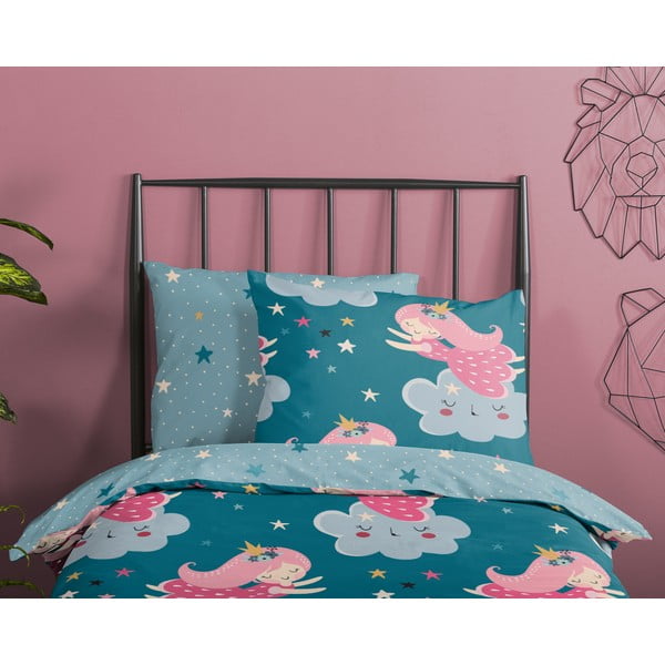 Bavlnené detské obliečky do postieľky v petrolejovej farbe 120x150 cm Princesse – Good Morning-image-2