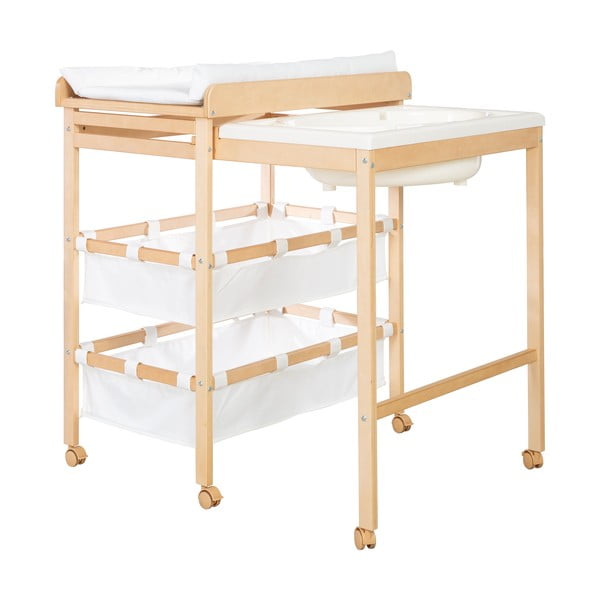 Prebaľovací pult v dekore brezy v bielo-prírodnej farbe Baby Pool – Roba-image-2