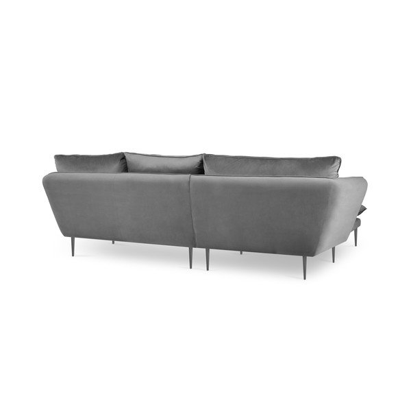 Svetlosivá zamatová rohová pohovka Mazzini Sofas Acacia, ľavý roh-image-4