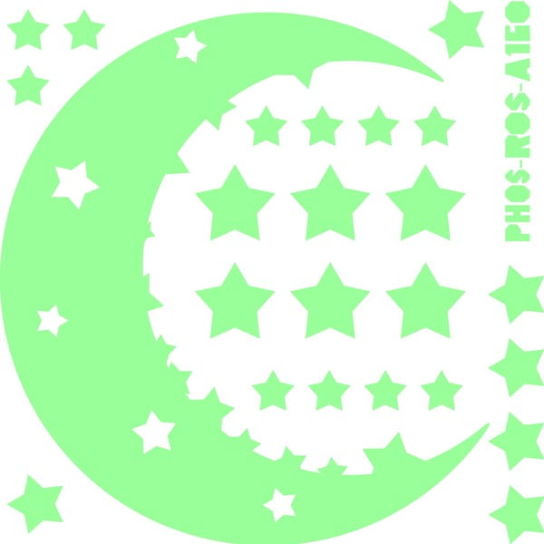 Samolepka svietiaca v tme Ambiance Fanastick Moon And The Stars-image-1