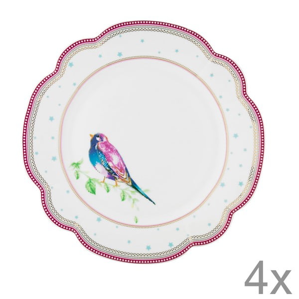 Porcelánový tanier  Birdie od Lisbeth Dahl, 24 cm, 4 ks