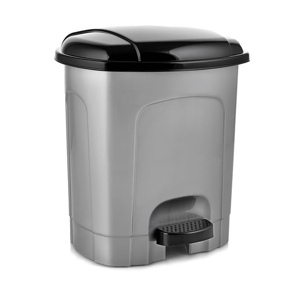 Sivý nášľapný plastový odpadkový kôš 30 l – Orion