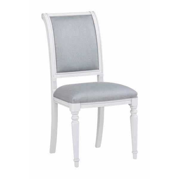Biela buková jedálenská stolička s modro-sivým polstrovaním Rowico Mozart
