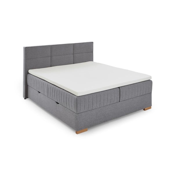 Sivá boxspring posteľ s úložným priestorom 180x200 cm Tambo – Meise Möbel