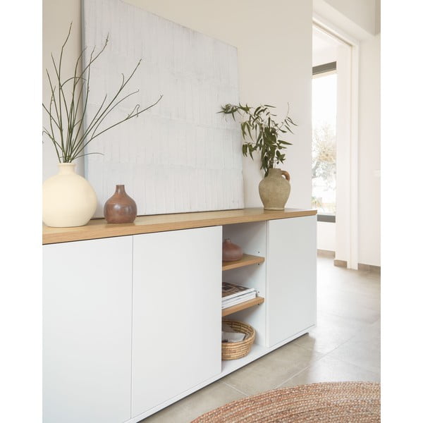 Biela komoda v dekore duba 180x75x36 cm Abilen – Kave Home-image-2