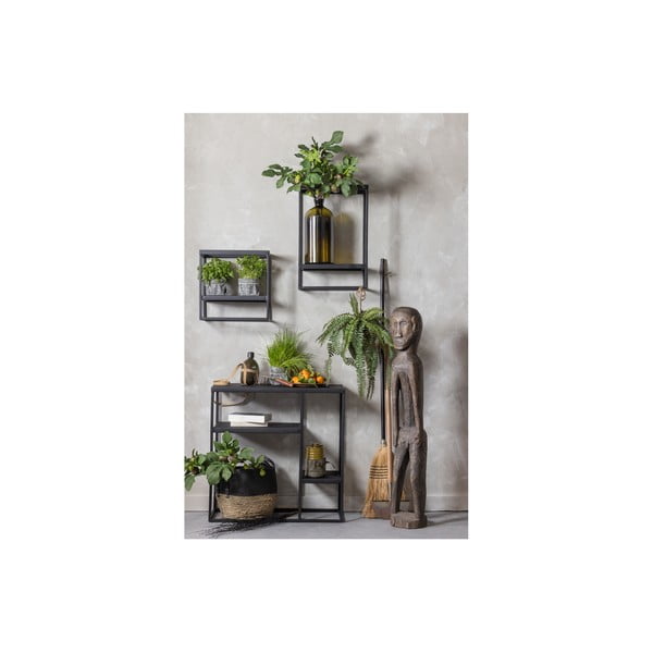 Čierny kovový regál WOOOD Febe-image-1