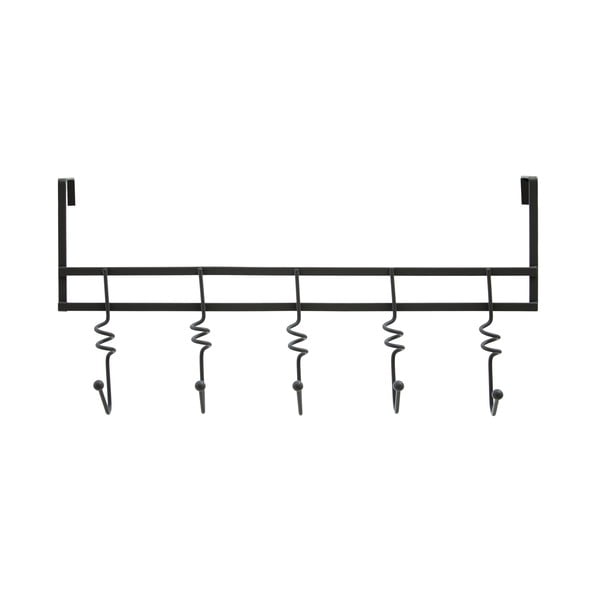 Čierny kovový vešiak na dvere 46 cm Jaxen – Premier Housewares