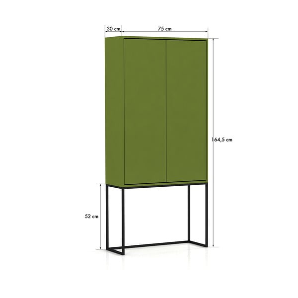 Zelená skrinka 75x164,5 cm Lennon – Really Nice Things-image-3