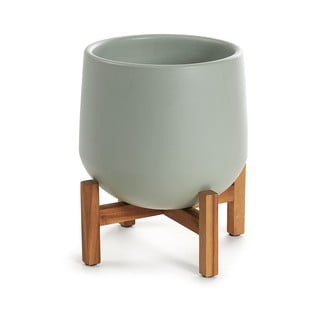 Zelený kvetináč v stojane Kave Home, výška 36 cm
