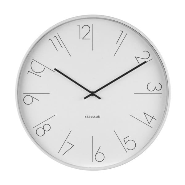 Biele hodiny Present Time Elegant
