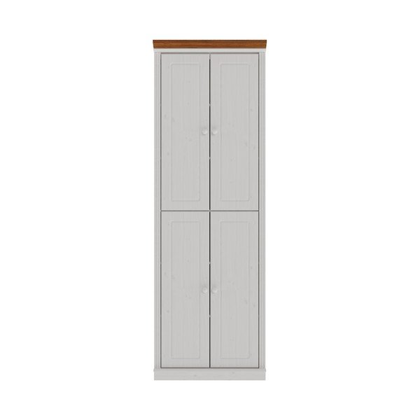 Biela/jantárová skriňa z borovicového dreva 74x223x37 cm Anita – Støraa