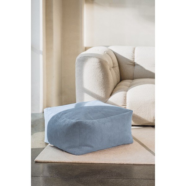 Svetlomodrý menčestrový taburet Keno – noo.ma-image-1