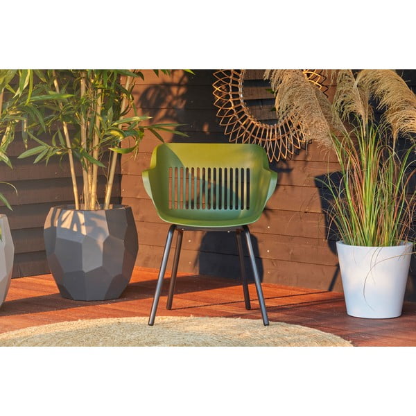 Tmavozelené plastové záhradné stoličky v súprave 2 ks Jill Rondo – Hartman-image-1