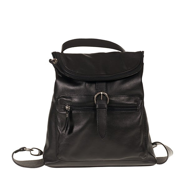 Čierny kožený batoh Giulia Bags Euphemia
