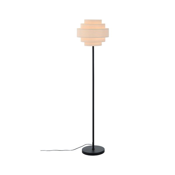 Matne čierna/béžová látková stojacia lampa (výška  145 cm) Miguel – Ellos Home-image-3