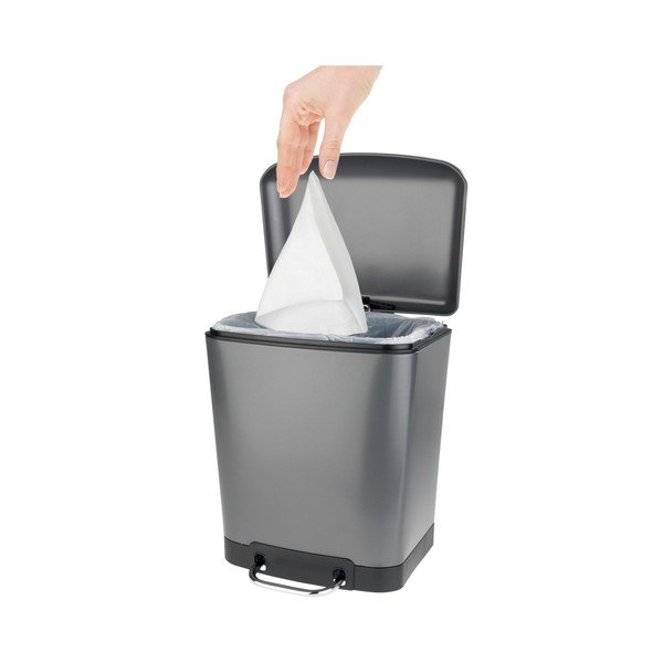 Sivý pedálový odpadkový kôš Wenko Studio, 6 l-image-2