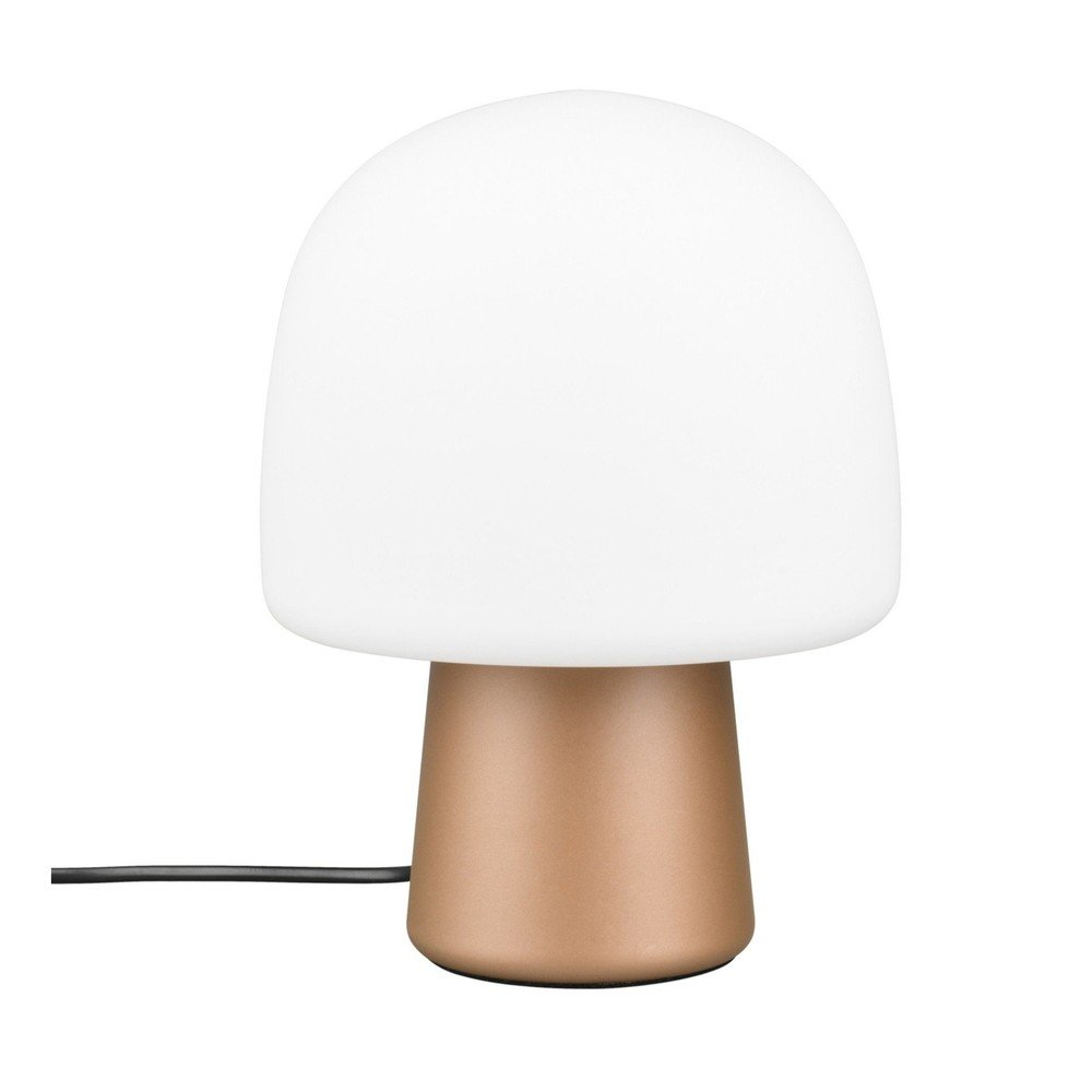 E-shop Stolová lampa v bielo-bronzovej farbe so skleneným tienidlom (výška 27 cm) Steen – Trio