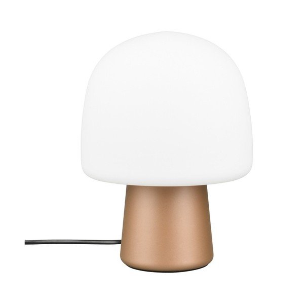 Stolová lampa v bielo-bronzovej farbe so skleneným tienidlom (výška 27 cm) Steen – Trio