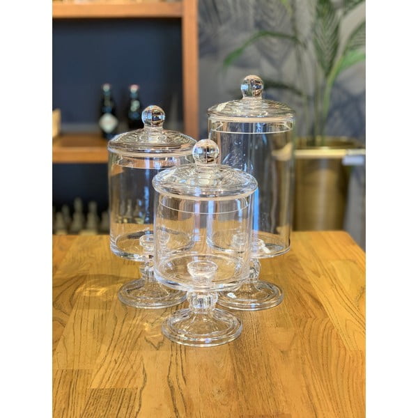 Sklenená dóza na stopke Mia Camaya, výška 25 cm-image-1