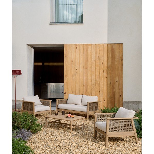 Béžová/v prírodnej farbe záhradná lounge súprava z masívu akácie pre 5 osôb Alabe – Kave Home-image-1