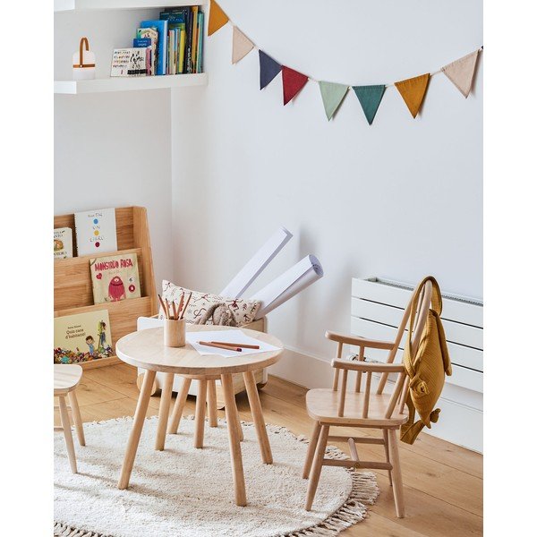 Krémový bavlnený detský koberec ø100 cm Orwen – Kave Home-image-2