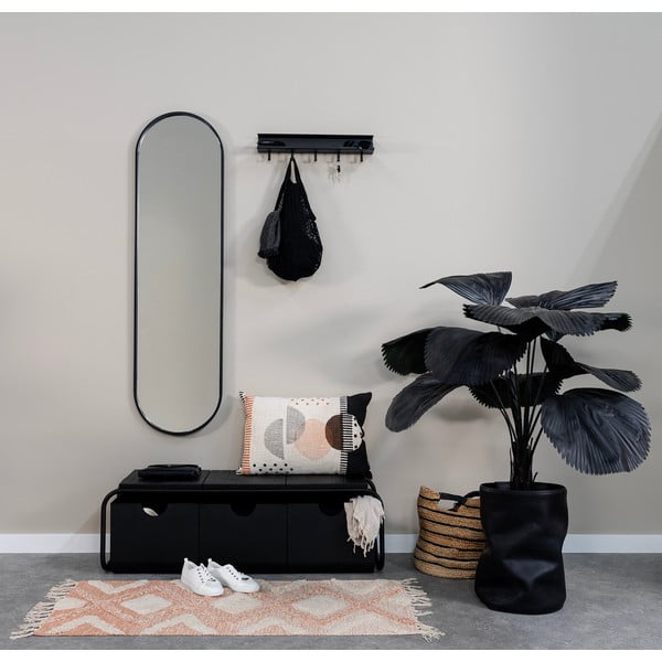 Čierny kovový nástenný vešiak s poličkou 50 cm Easy – Spinder Design-image-2