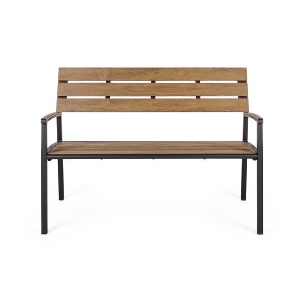 Kovová záhradná lavica v prírodnej farbe Isak – Bizzotto