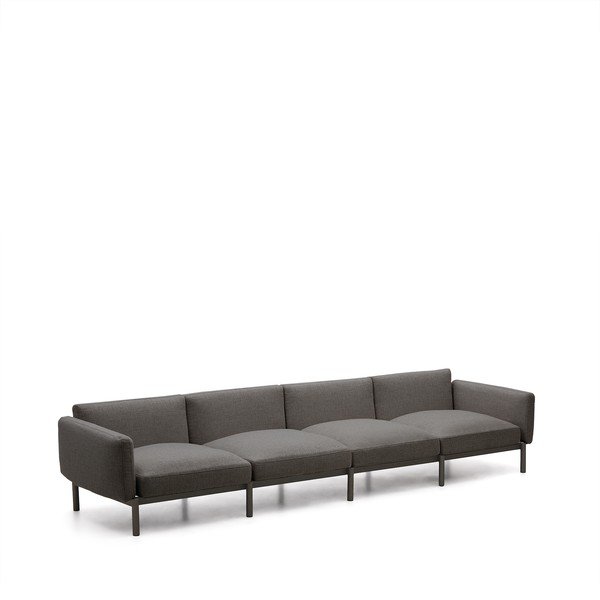 Tmavosivá záhradná modulárna pohovka 370 cm Sorells – Kave Home-image-1