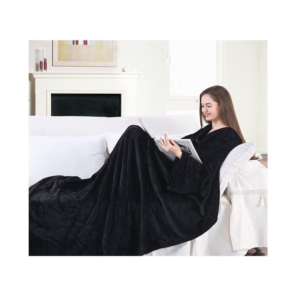 Čierna televízna deka z mikrovlákna DecoKing Lazy, 200 × 170 cm-image-2